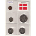 DANIMARCA set monete circolate da  5- 10 - 25 Ore - 1 Krone - 5  Kroner anni vari Serie Regina Margrethe II